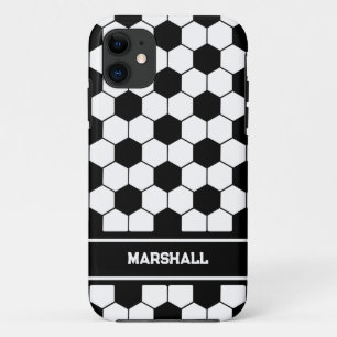 Aangepaste naam Zwart-wit Voetbal Case-Mate iPhone Case