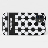 Aangepaste naam Zwart-wit Voetbal Case-Mate iPhone Case (Achterkant (horizontaal))