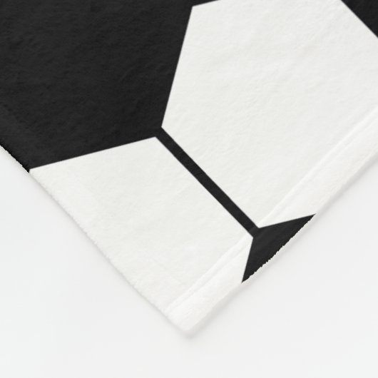 Aangepaste naam Zwart-wit Voetbal Fleece Deken (Hoek)