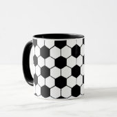 Aangepaste naam Zwart-wit Voetbal Mok (Voorkant links)