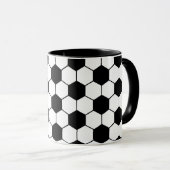 Aangepaste naam Zwart-wit Voetbal Mok (Voorkant rechts)