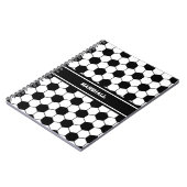 Aangepaste naam Zwart-wit Voetbal Notitieboek (Linkerzijde)