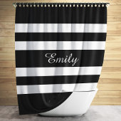 Aangepaste naam zwart-witte strepen douchegordijn