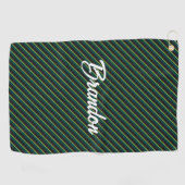 Aangepaste naam zwarte diagonale lijnen golfhanddoek (Horizontaal)