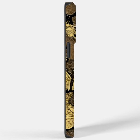 Aangepaste naam zwarte en goudvlinder Case-Mate iPhone case (Achterkant / Rechts)