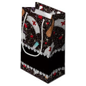 Aangepaste naam zwarte glitter verpleegster pet ha klein cadeauzakje (Achterkant Gekanteld)