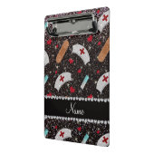 Aangepaste naam zwarte glitter verpleegster pet ha mini klembord (Angled2)