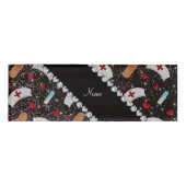 Aangepaste naam zwarte glitter verpleegster pet ha naambadge (Voorkant)