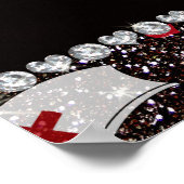 Aangepaste naam zwarte glitter verpleegster pet ha poster (Hoek)