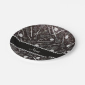 Aangepaste naam zwarte glitterlacrosse sticks papieren bordje (Gekanteld)