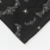 Aangepaste naam zwarte glittervlekken fleece deken (Hoek)