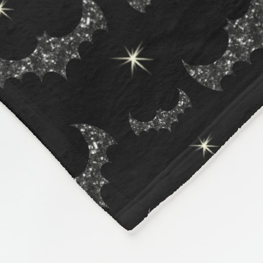 Aangepaste naam zwarte glittervlekken fleece deken (Hoek)