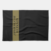 Aangepaste naam Zwarte Goud Moderne Minimalistisch Theedoek (Horizontaal)