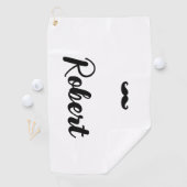 Aangepaste naam zwarte handlebar snor golfhanddoek (Insitu)