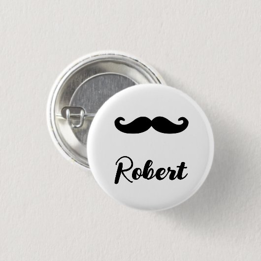 Aangepaste naam zwarte handlebar snor ronde button 3,2 cm (Voorkant /achterkant)