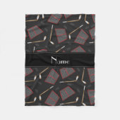 Aangepaste naam zwarte hockeysticks, kieuwnetten fleece deken (Voorkant)