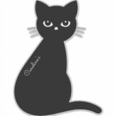 Aangepaste Naam Zwarte Kat Auto Koffer Sticker (Voorkant)