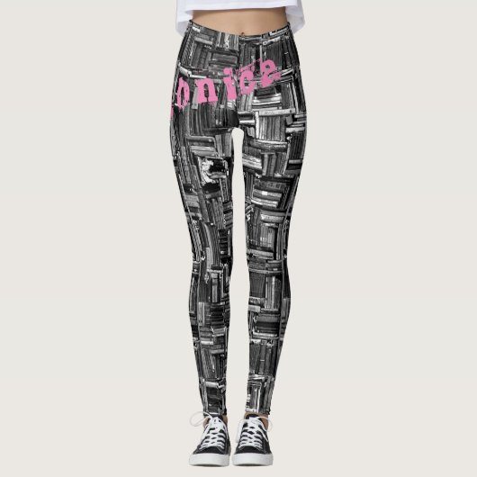 Aangepaste naam Zwarte Leggings (Voorkant)