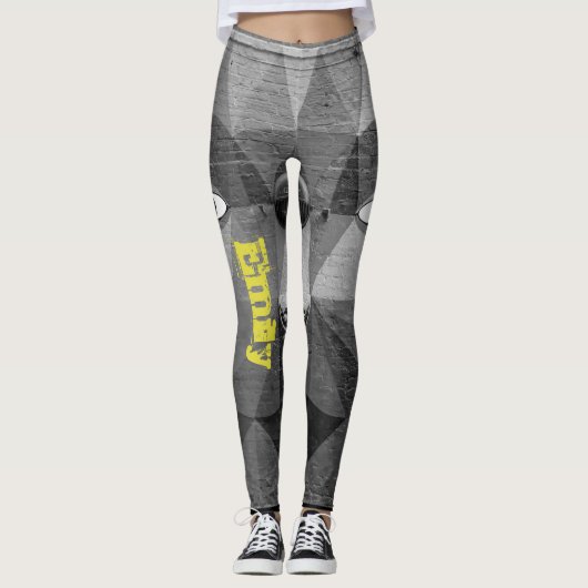 Aangepaste naam Zwarte Leggings (Voorkant)