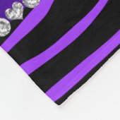 Aangepaste naam zwarte paarse zebrastrepen fleece deken (Hoek)