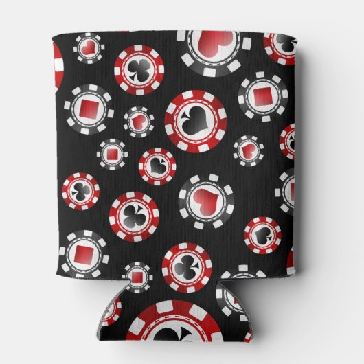 Aangepaste naam zwarte pokerchips blikjeskoeler (Achterkant)