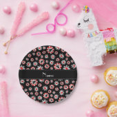Aangepaste naam zwarte pokerchips papieren bordje (Feest)