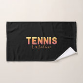 Aangepaste Naam Zwarte Tennisspeler Handdoek (Handdoek)