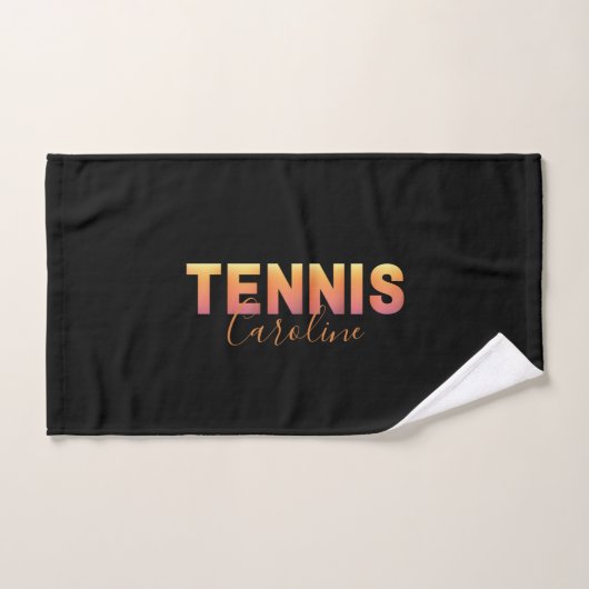 Aangepaste Naam Zwarte Tennisspeler Handdoek (Handdoek)