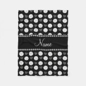 Aangepaste naam zwarte volleyballen en harten fleece deken (Voorkant)