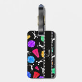 Aangepaste naam zwarte voortoonpompkamers bagagelabel (Achterkant verticaal)