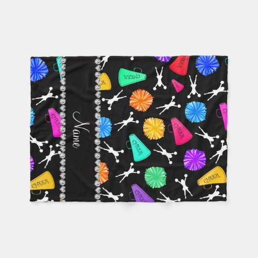 Aangepaste naam zwarte voortoonpompkamers fleece deken (Voorkant (Horizontaal))