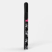 Aangepaste naam zwarte witte vocht roze glitterboo Case-Mate iPhone case (Achterkant/rechts)