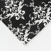 Aangepaste naam zwarte witte vocht roze glitterboo fleece deken (Hoek)