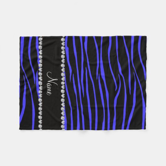 Aangepaste naam zwarte zebrastrepen fleece deken (Voorkant (Horizontaal))
