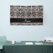 Aangepaste naam zwarte zilverglitter spandoek (Beurs)