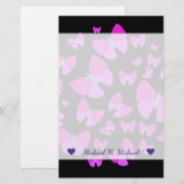 Aangepaste naam + zwerm artistieke butterflies briefpapier (Voorkant / Achterkant)