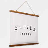 Aangepaste naambanner | Nursery Decor | Kinder dec Hangend Wandkleed (Gebogen)