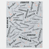 Aangepaste naamcollage fleece deken (Voorkant)