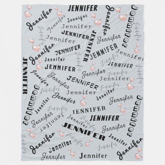 Aangepaste naamcollage fleece deken (Voorkant)