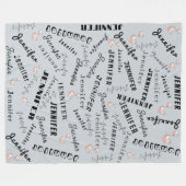 Aangepaste naamcollage fleece deken (Voorkant (Horizontaal))