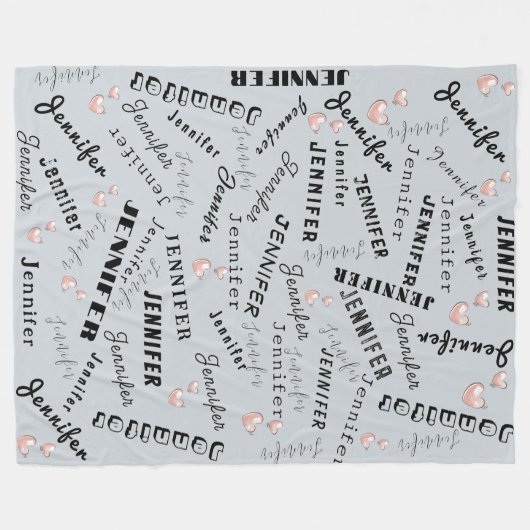 Aangepaste naamcollage fleece deken (Voorkant (Horizontaal))