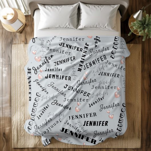 Aangepaste naamcollage fleece deken