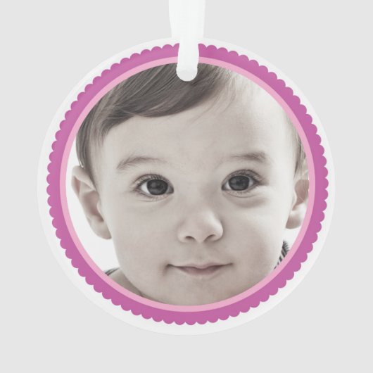 Aangepaste naamdatum adoptieontwerp Foto Ornament (achterkant)