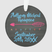 Aangepaste naamdatum adoptieontwerp Foto Ornament (voorkant)