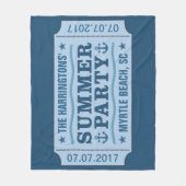 Aangepaste naamdatum en locatie "Party Ticket"-dek Fleece Deken (Voorkant)