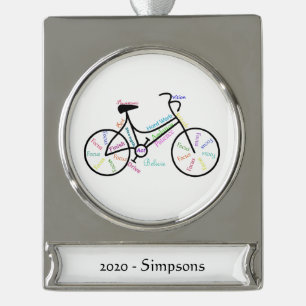 Aangepaste naamdatum Motivatie woorden voor sport Verzilverd Banner Ornament