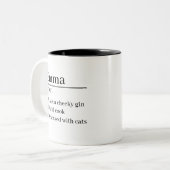 Aangepaste naamdefinitie Moederdag Kerstcadeau Tweekleurige Koffiemok (Voorkant links)