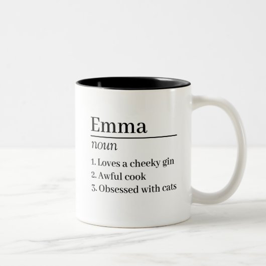Aangepaste naamdefinitie Moederdag Kerstcadeau Tweekleurige Koffiemok (Rechts)