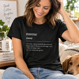 Aangepaste naamdefinitie voor haar woordenboek gra t-shirt