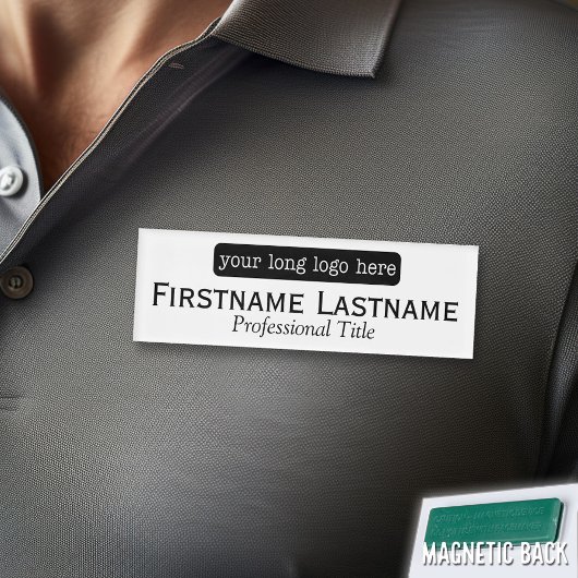 Aangepaste naamkaart met horizontale Logo Naambadge